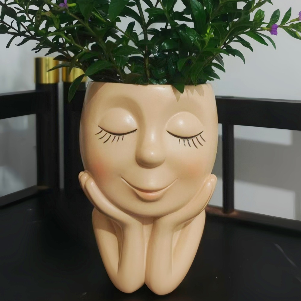 Fantasy Girl Resin Flower Pot - Creative Succulent & Hydroponic Gardening Ornament for Desktop Decor