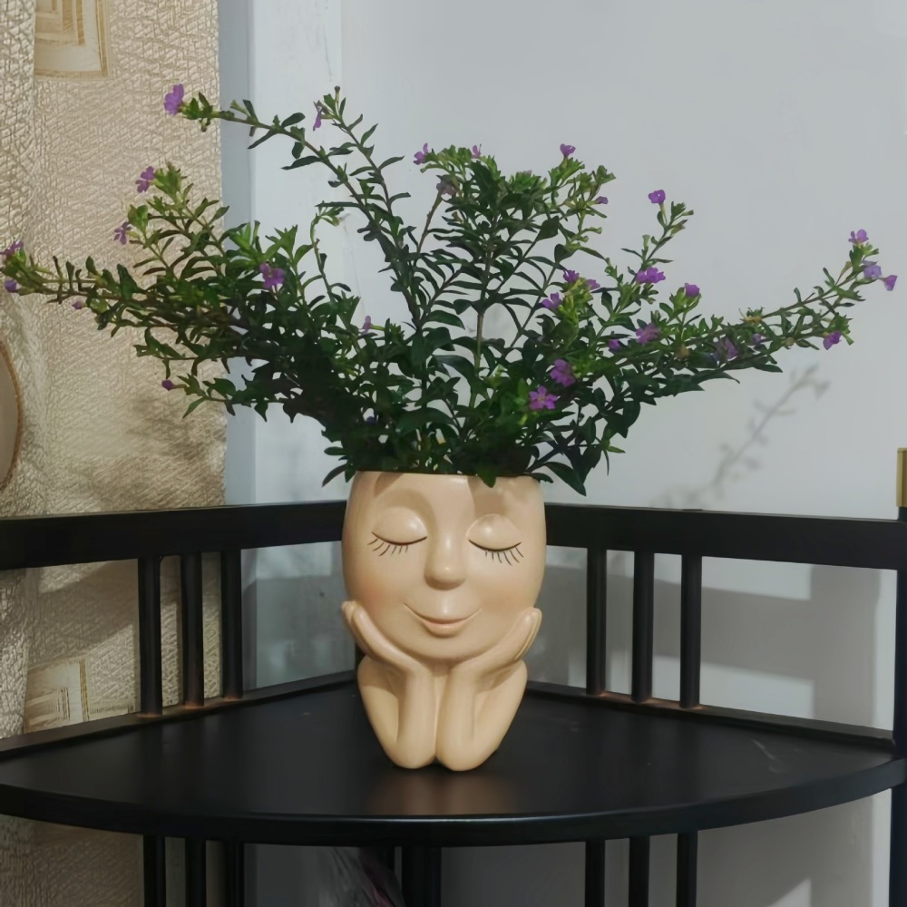 Fantasy Girl Resin Flower Pot - Creative Succulent & Hydroponic Gardening Ornament for Desktop Decor