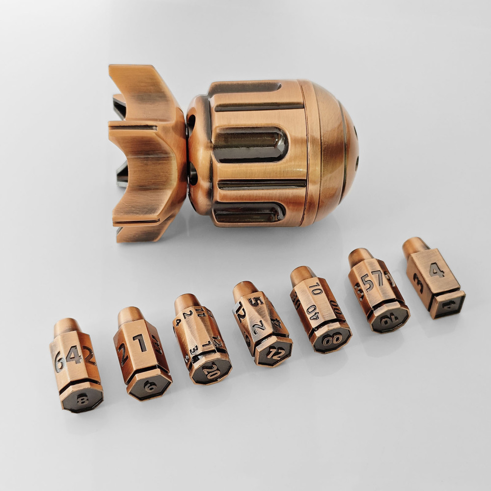 Rotatable Metal Rocket Bullet Dice Set 