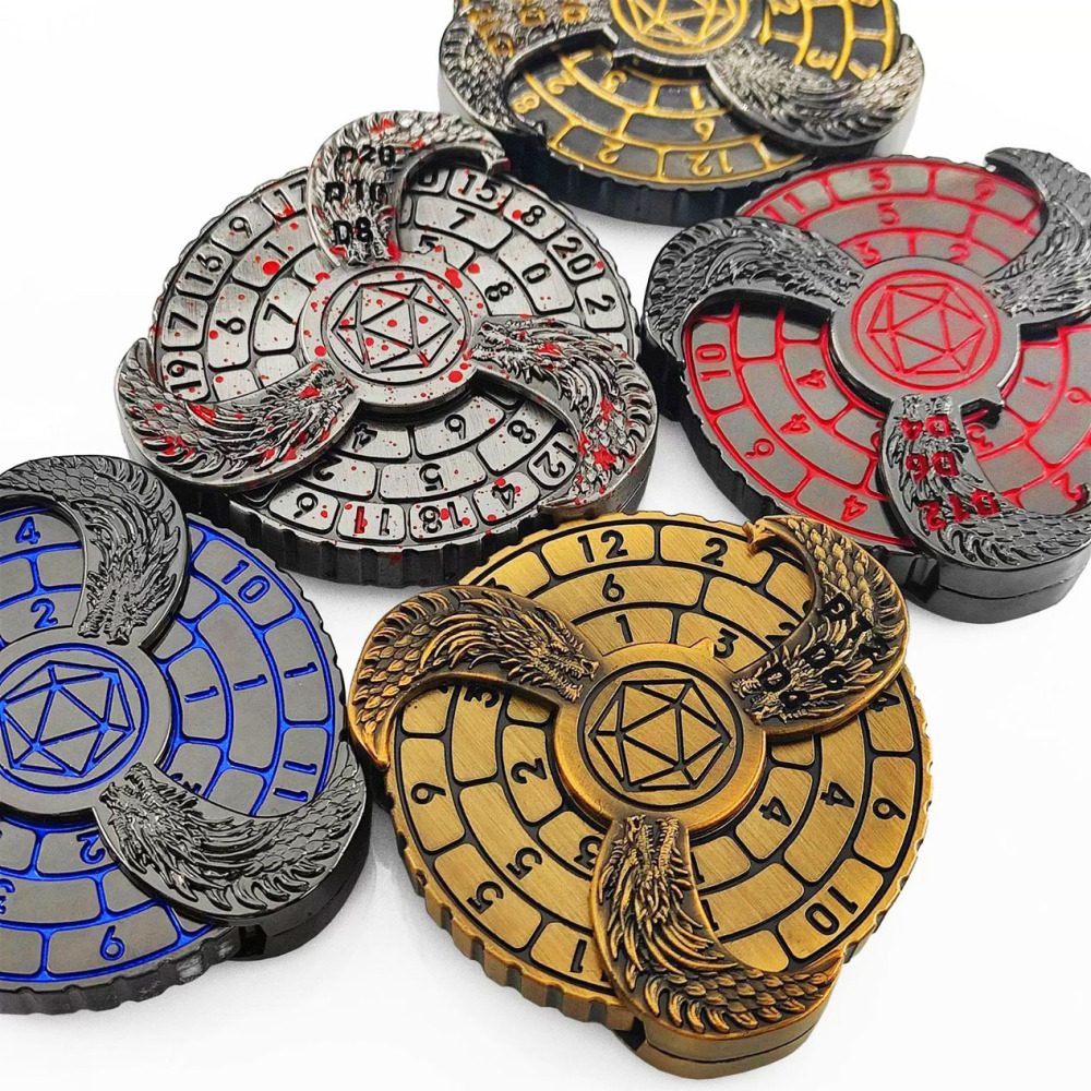 Sadaharu Metal Fingertip Spinning Dice Set – Dragon, Dungeon & Cthulhu RPG Metal Dice
