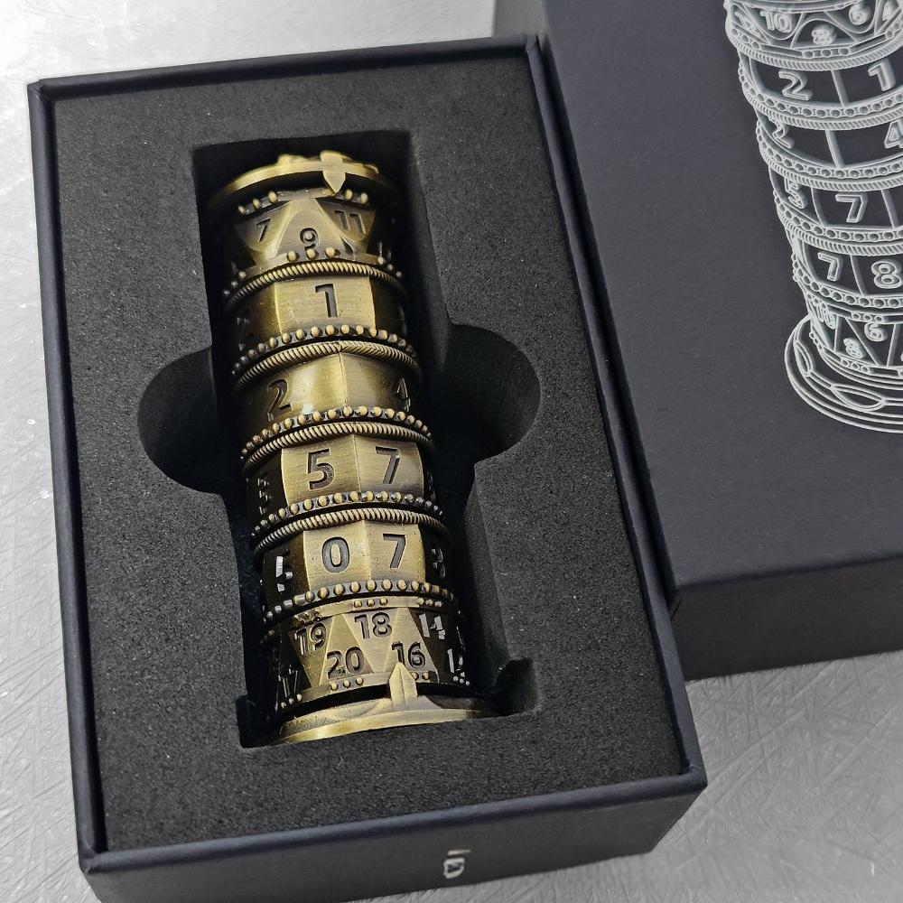 7-in-1 Rotatable Metal Dice Tower – Polyhedron RPG Dice Set for D&D & Role-Playing Games