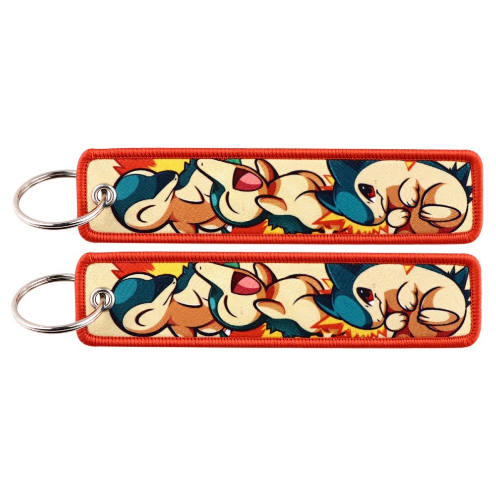 Spot Pokémon Cartoon Anime Woven Label Keychain – Pokémon Fabric Pendan