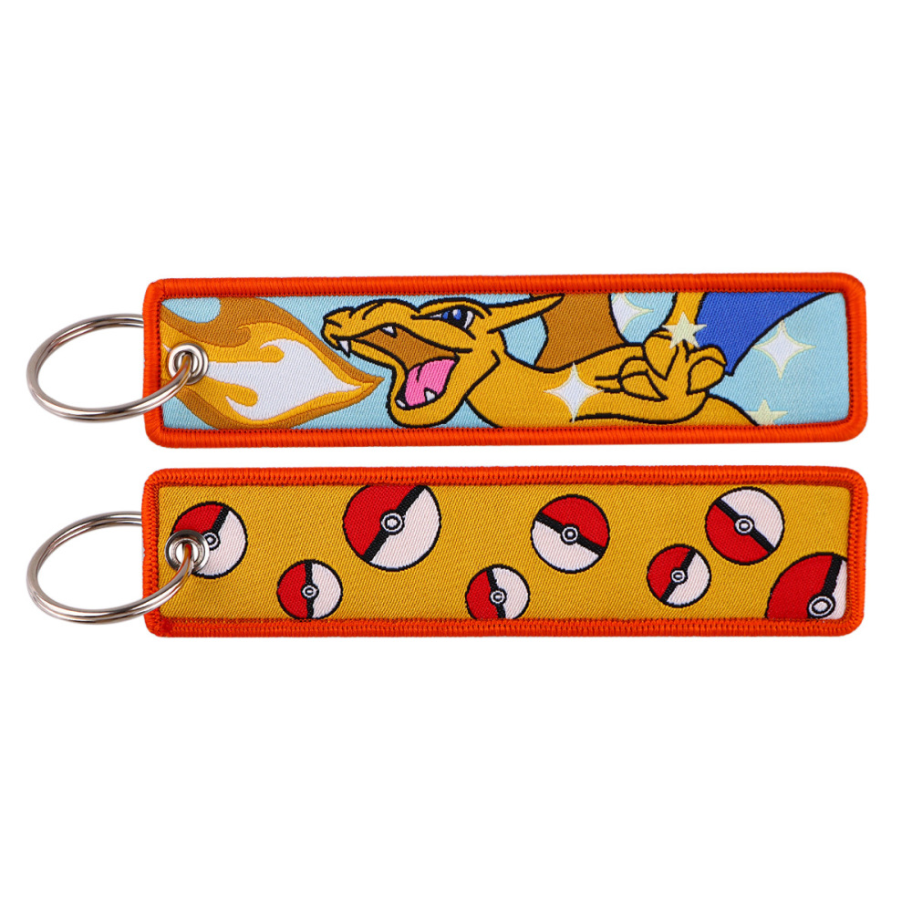 Spot Pokémon Cartoon Anime Woven Label Keychain – Pokémon Fabric Pendan