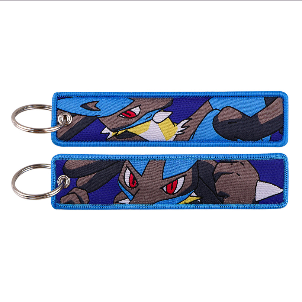 Spot Pokémon Cartoon Anime Woven Label Keychain – Pokémon Fabric Pendan