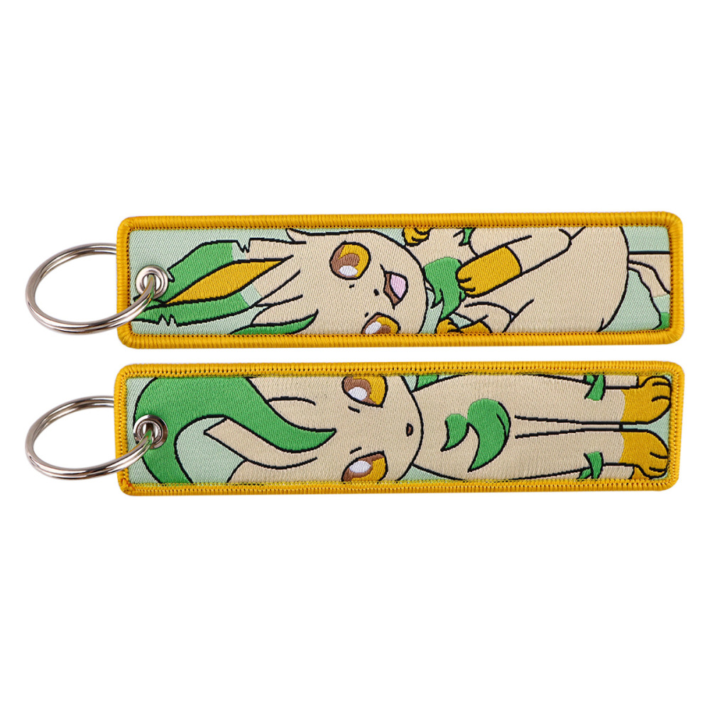 Spot Pokémon Cartoon Anime Woven Label Keychain – Pokémon Fabric Pendan