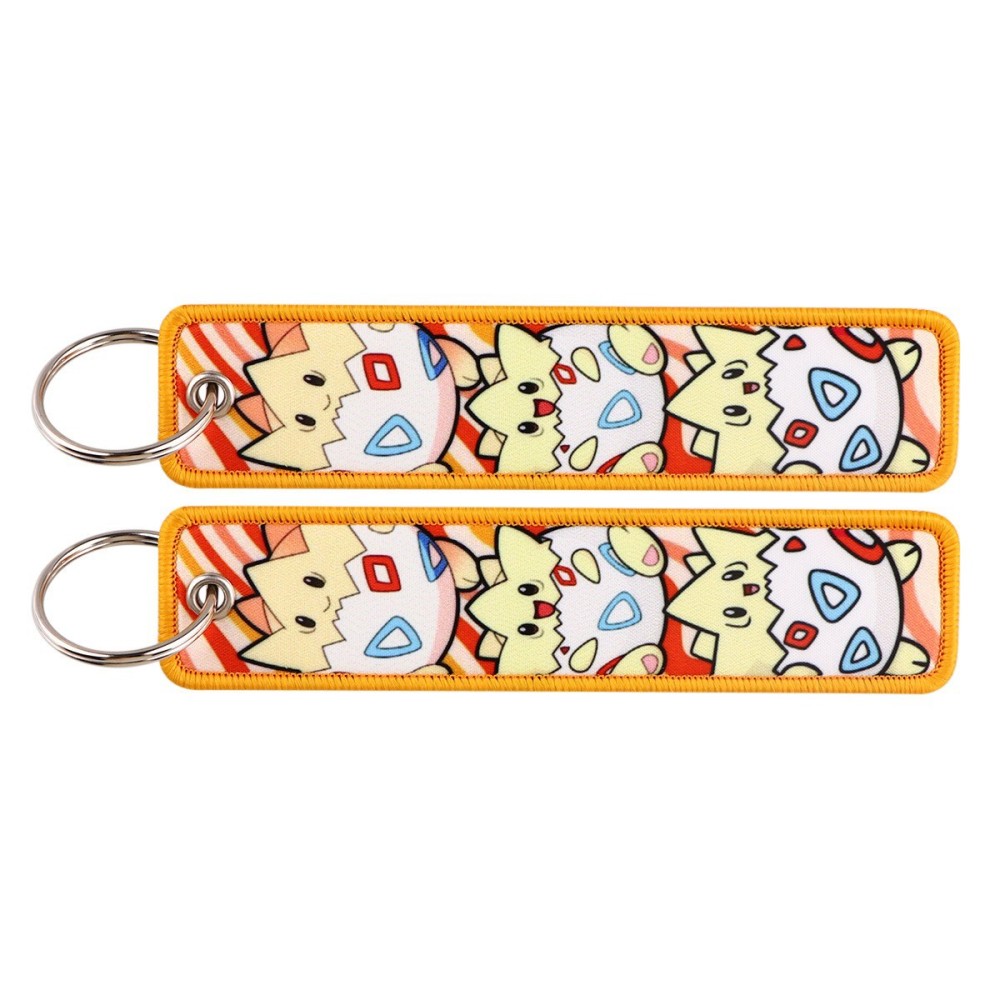 Spot Pokémon Cartoon Anime Woven Label Keychain – Pokémon Fabric Pendan