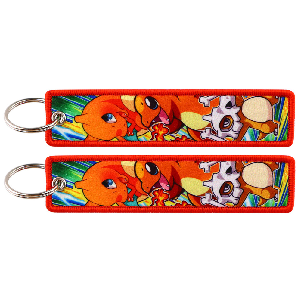 Spot Pokémon Cartoon Anime Woven Label Keychain – Pokémon Fabric Pendan