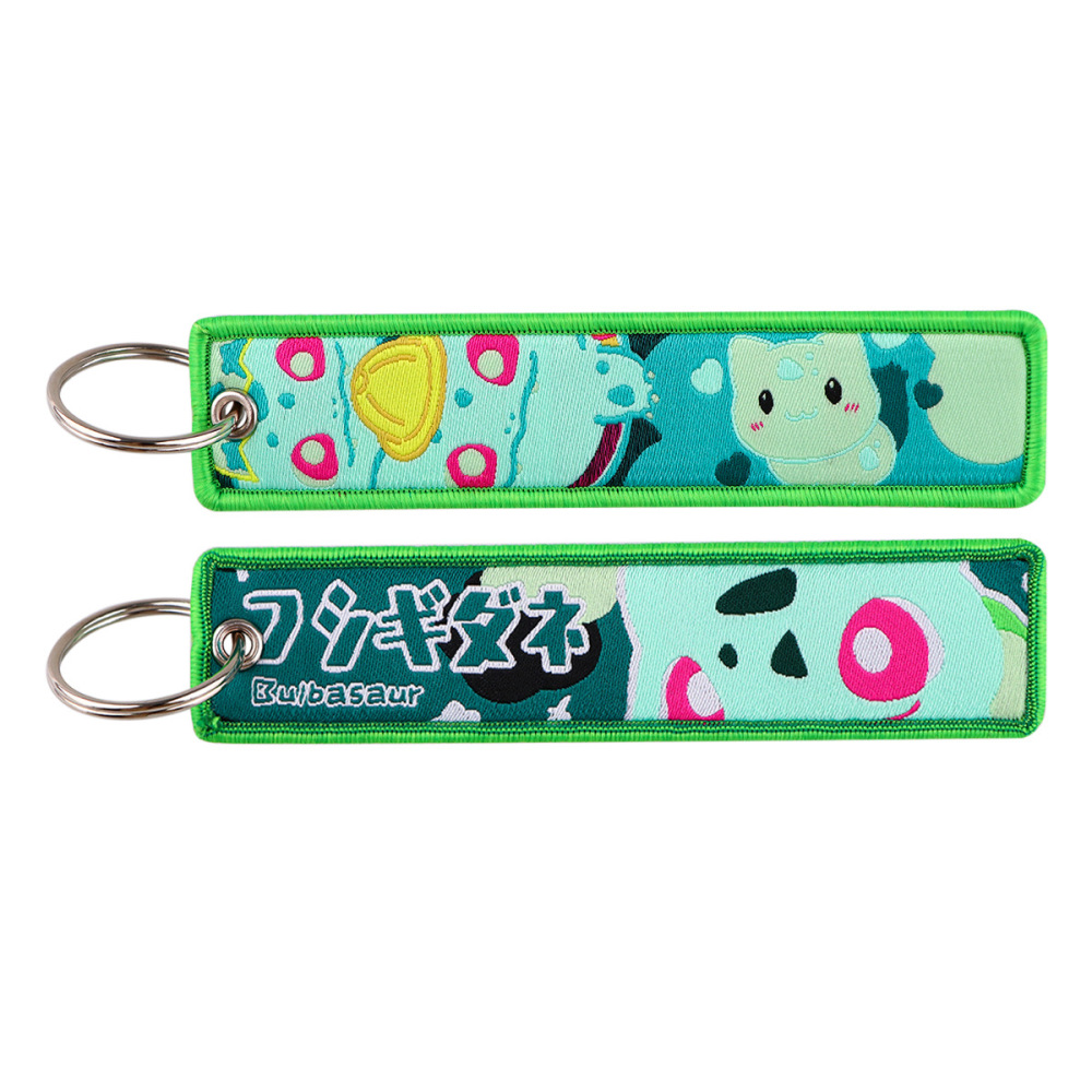 Spot Pokémon Cartoon Anime Woven Label Keychain – Pokémon Fabric Pendan