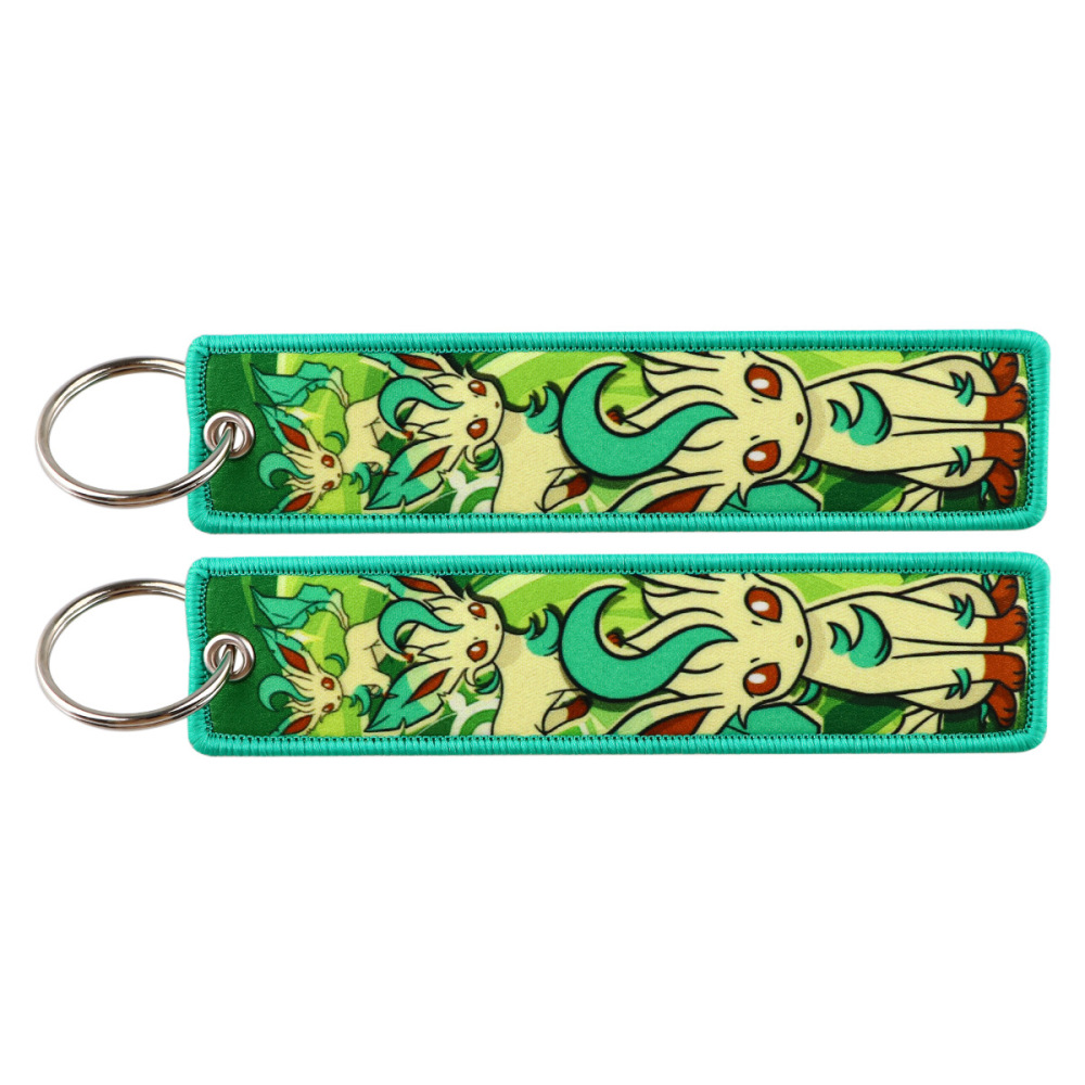 Spot Pokemon cartoon anime Pokemon woven label keychain lanyard Pokemon fabric pendant