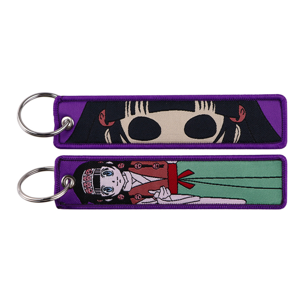 Cartoon Hunter Full-time Anime Woven Label Keychain Lanyard Campus Office ID Pendant Woven Art Keychain