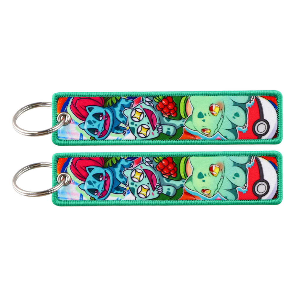 Spot Pokémon Cartoon Anime Woven Label Keychain – Pokémon Fabric Pendan