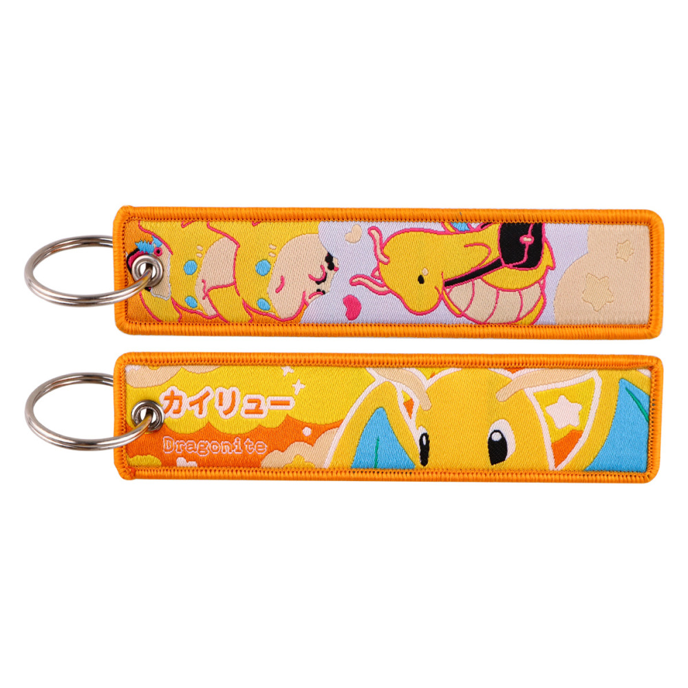 Spot Pokémon Cartoon Anime Woven Label Keychain – Pokémon Fabric Pendan