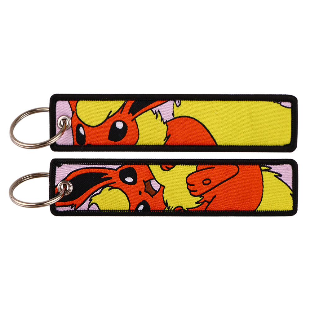 Spot Pokémon Cartoon Anime Woven Label Keychain – Pokémon Fabric Pendan