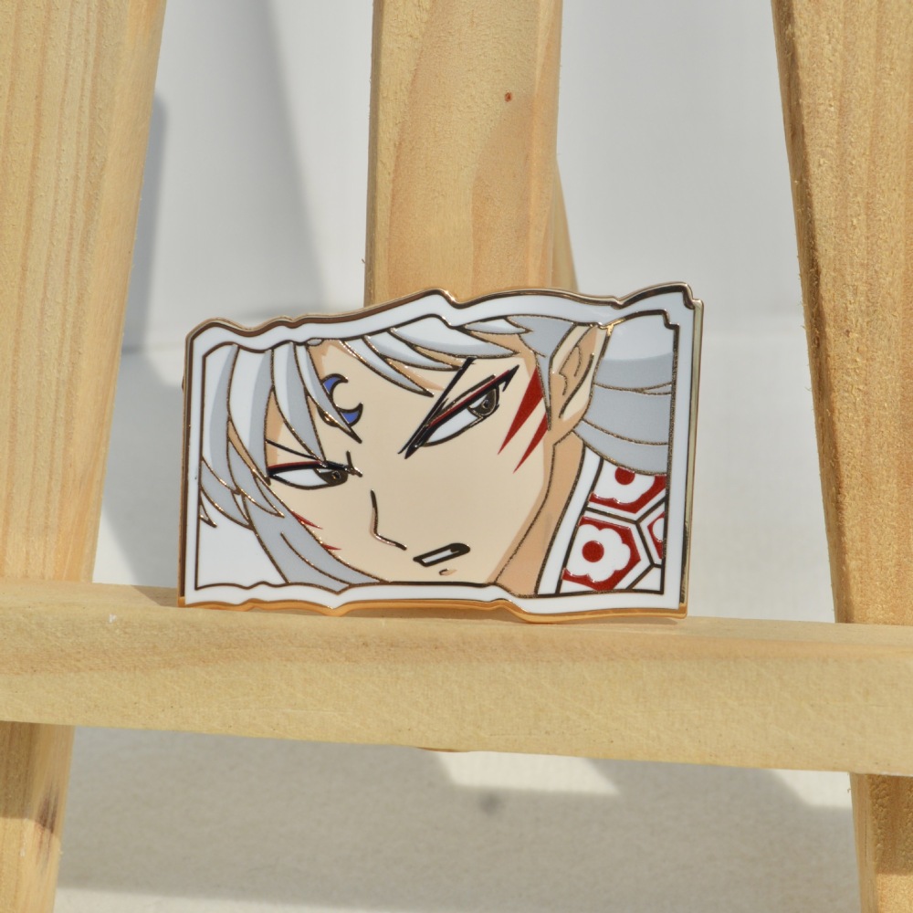 Inuyasha brooch Seshomaru enamel metal badge anime school bag accessories pin