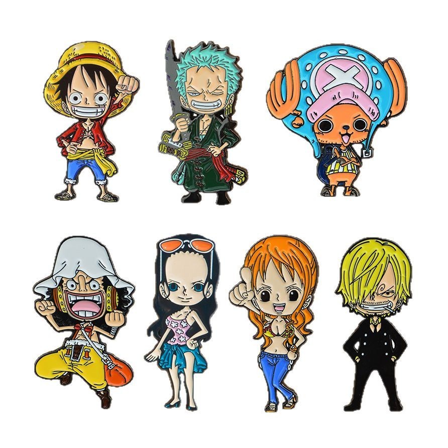One Piece Soft Enamel Pins - Luffy, Zoro, Robin, Nami, Chopper, Sanji, Usopp