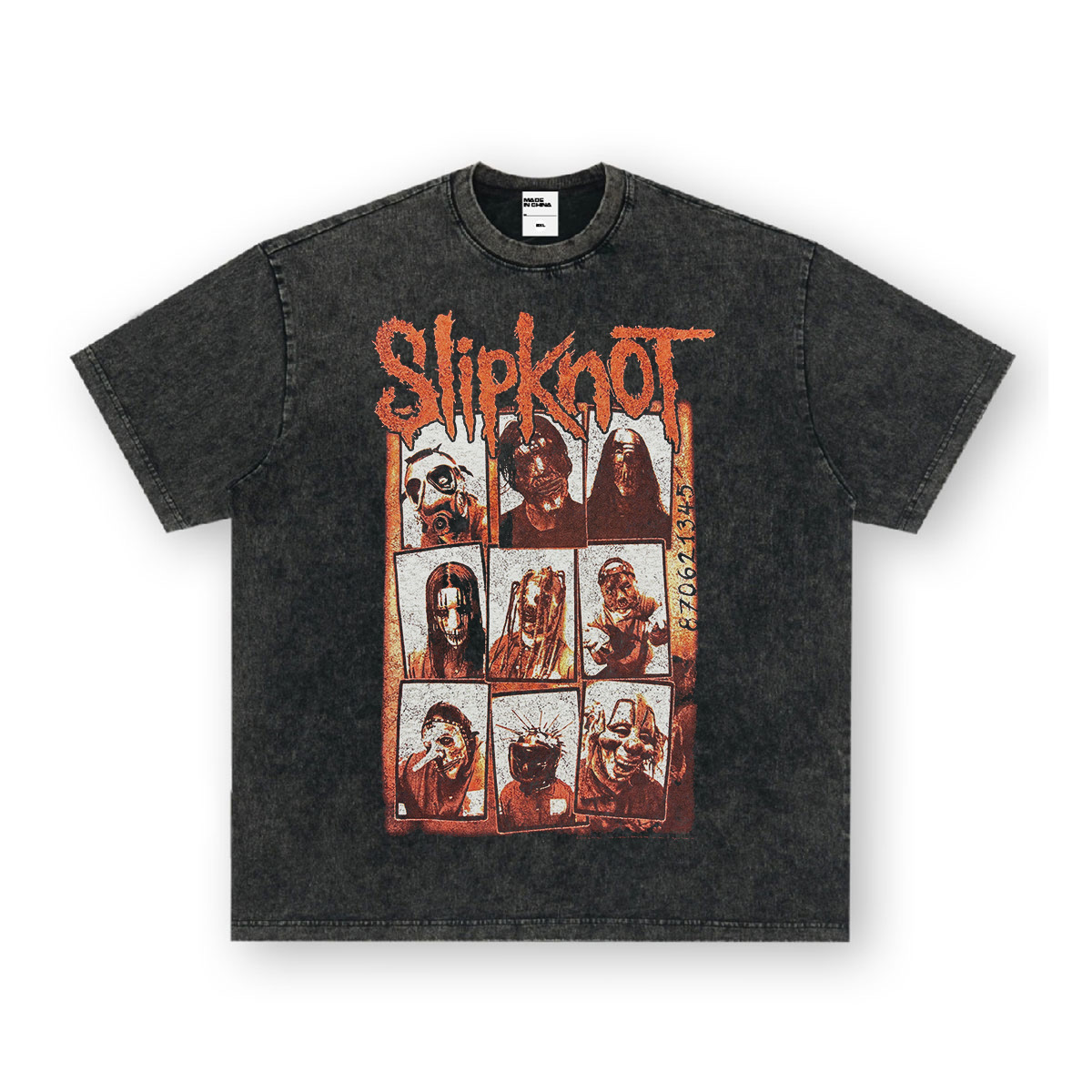 Rock Project High Street American Retro Band Short Sleeve Washed Distressed Heavy T-shirt Loose Small Neck Top