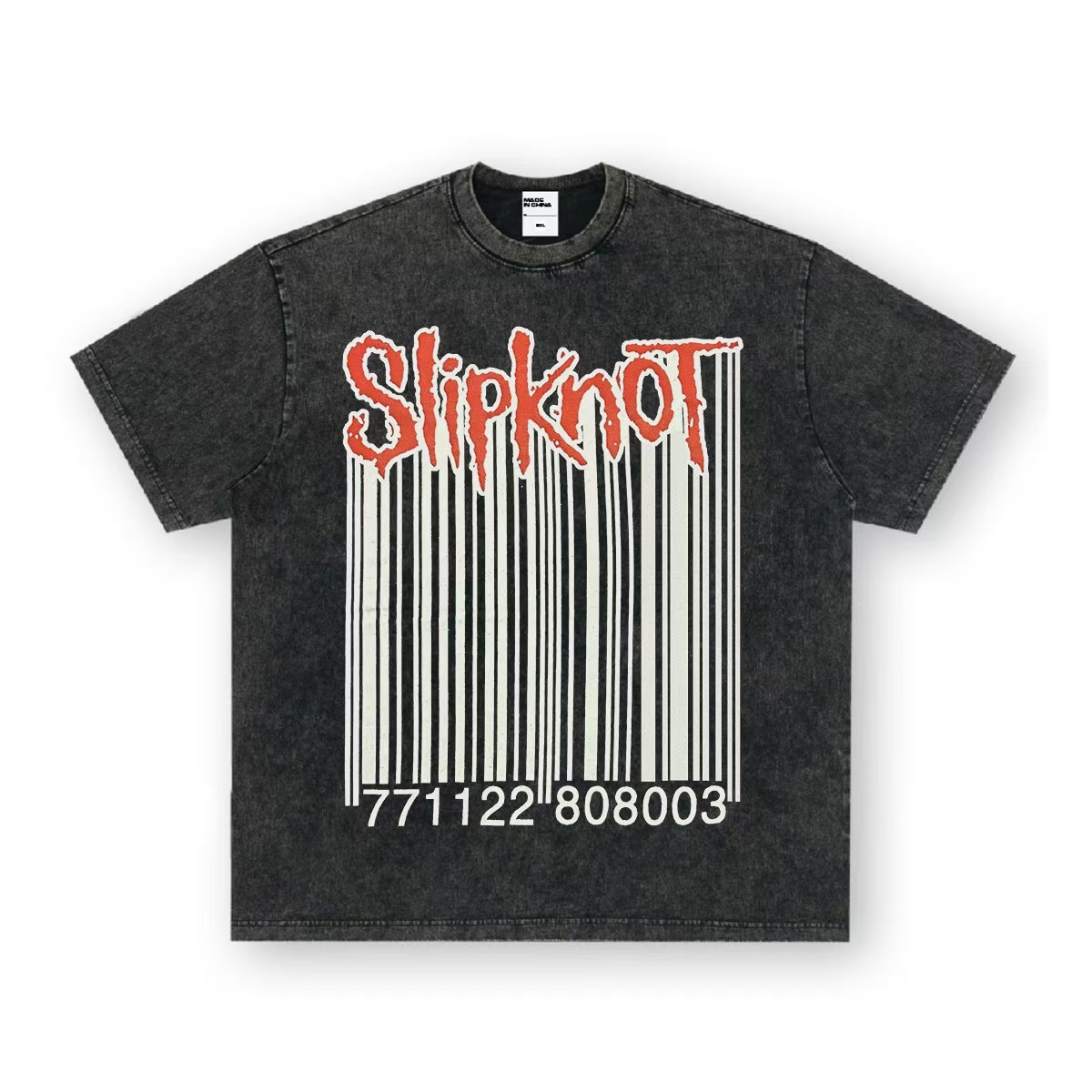 Rock Project High Street American Retro Band Short Sleeve Washed Distressed Heavy T-shirt Loose Small Neck Top