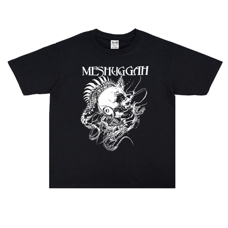Swedish extreme avant-garde metal rock Meshuggah band washed old T-shirt short sleeve loose men and women