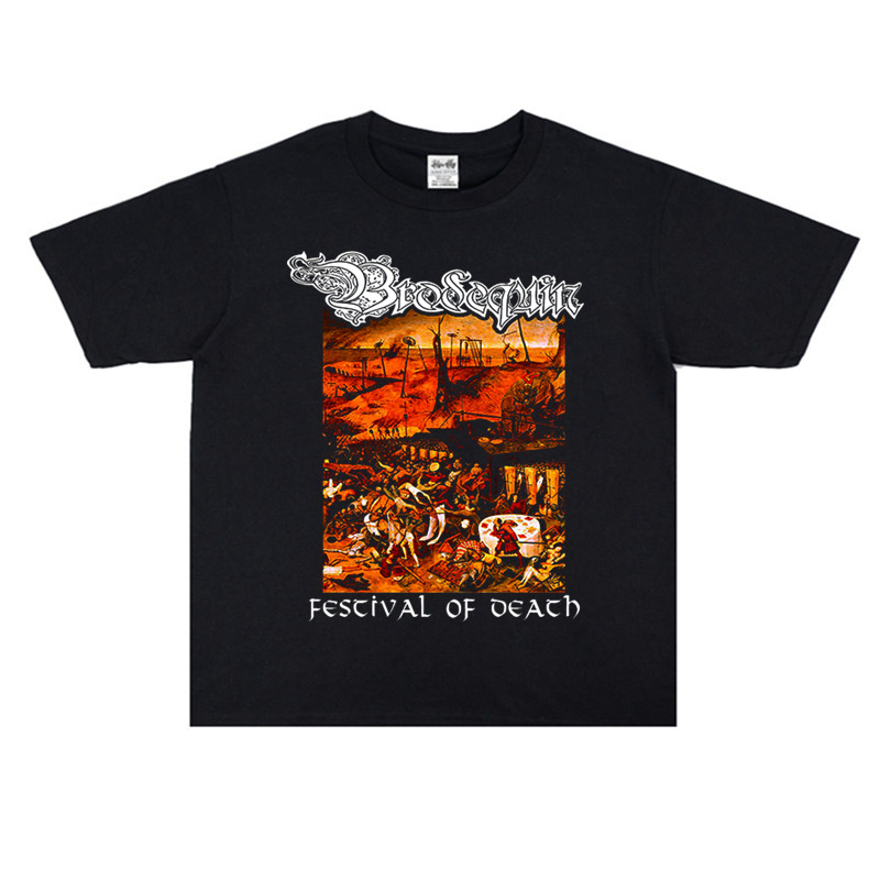 European and American death metal band Brodequin rock print personality T-shirt short sleeve loose unisex