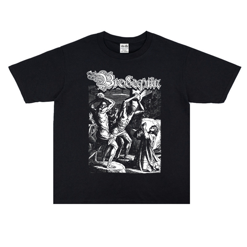 European and American death metal band Brodequin rock print personality T-shirt short sleeve loose unisex
