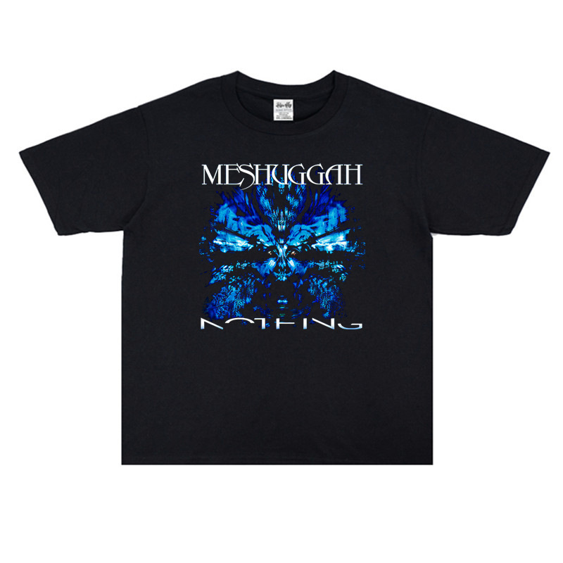 Swedish extreme avant-garde metal rock Meshuggah band washed old T-shirt short sleeve loose men and women