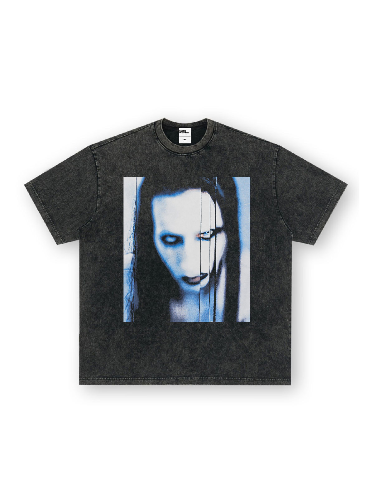 Rock Project High Street American Retro Band Short Sleeve Washed Distressed Heavy T-shirt Loose Small Neck Top