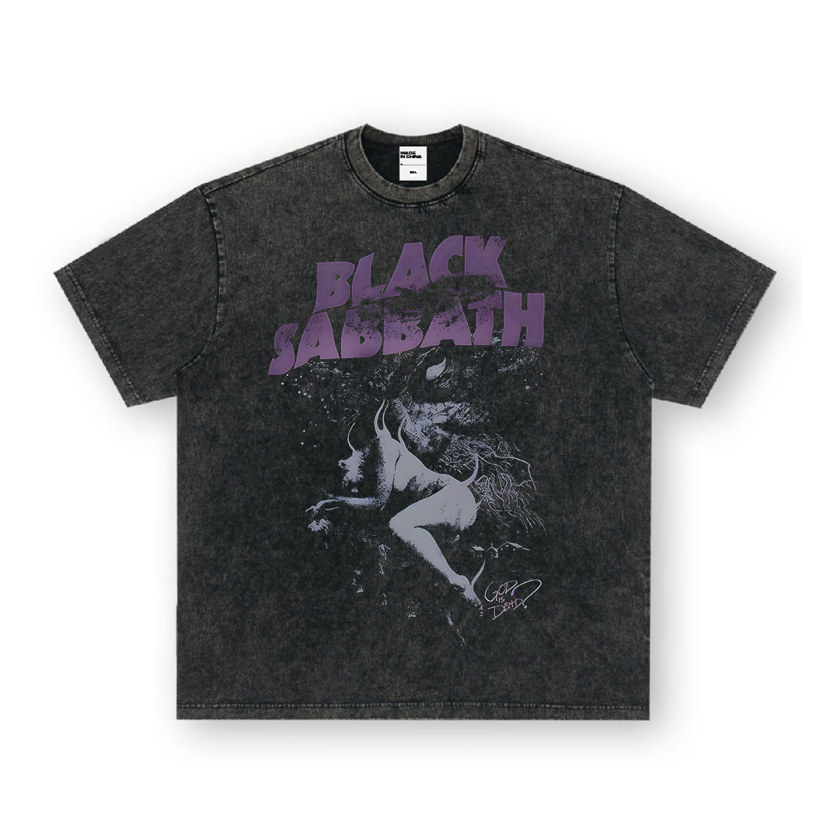 Rock Project High Street American Retro Band Short Sleeve Washed Distressed Heavy T-shirt Loose Small Neck Top