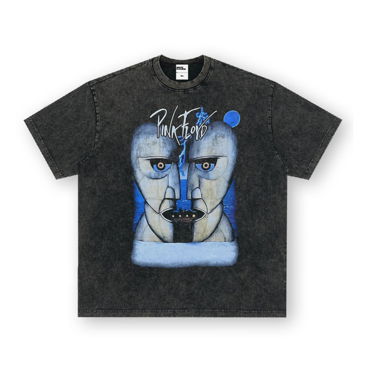 Rock Project High Street American Retro Band Short Sleeve Washed Distressed Heavy T-shirt Loose Small Neck Top