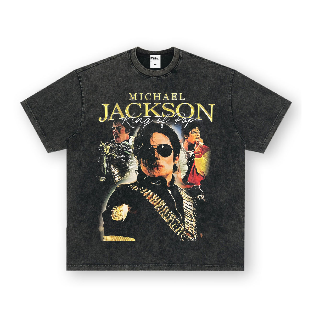 Rock Project High Street American Retro Band Short Sleeve Washed Distressed Heavy T-shirt Loose Small Neck Top