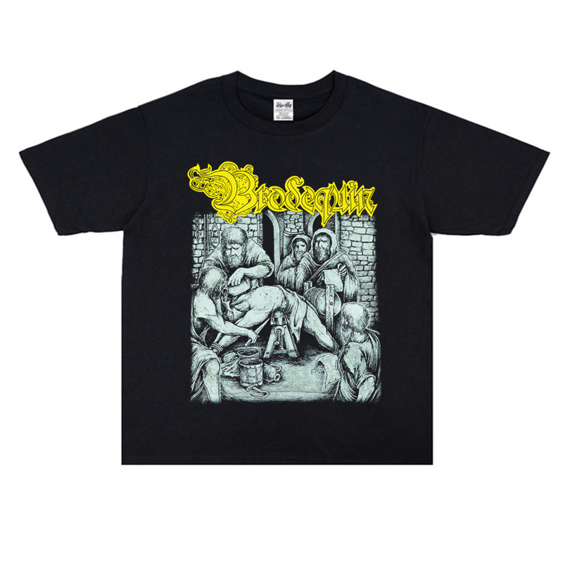 European and American death metal band Brodequin rock print personality T-shirt short sleeve loose unisex