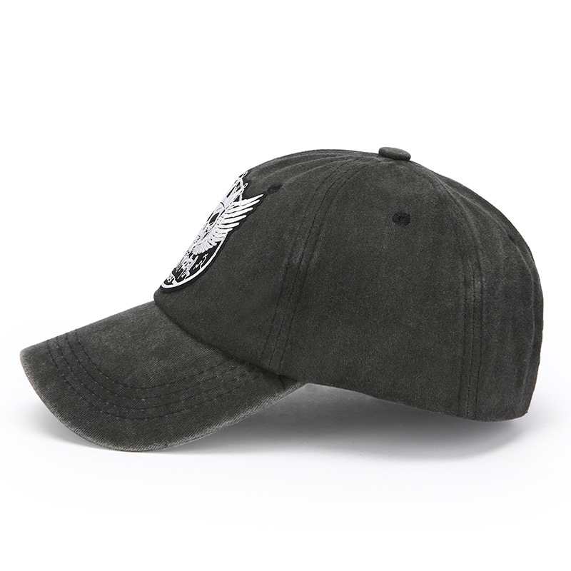 Baseball cap embroidery label new rock fan hat old washed retro men and women world band duckbill cap