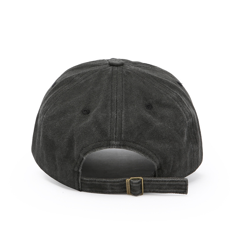 Baseball cap embroidery label new rock fan hat old washed retro men and women world band duckbill cap