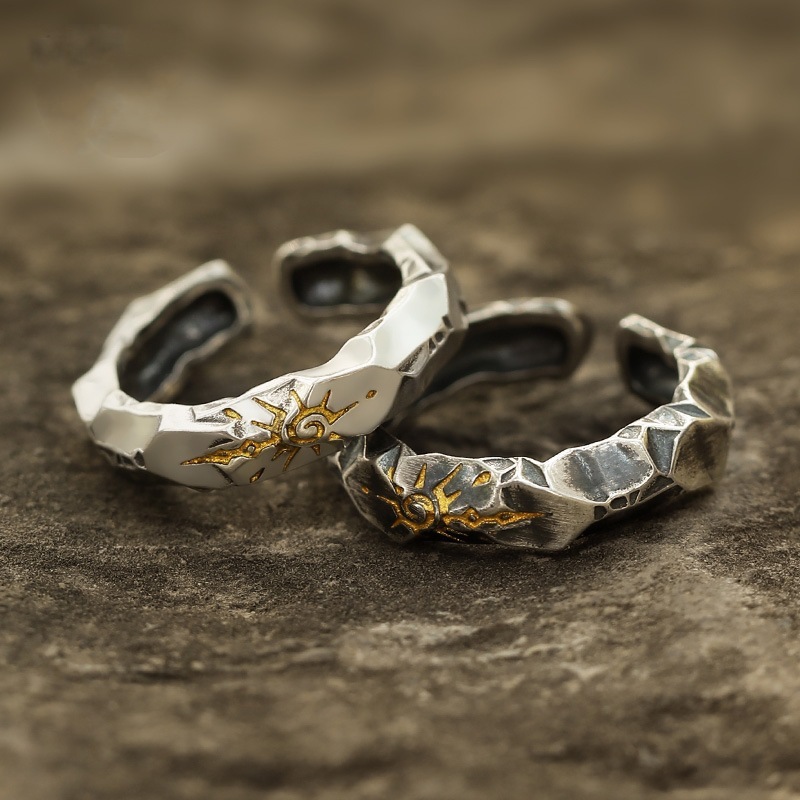 High-Quality Silver Wishing Stone Ring for Men