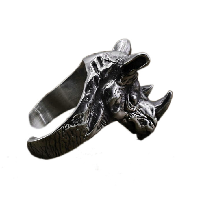 European and American retro punk snake ring lizard dog pharaoh open ring adjustable cross crown lion head ring