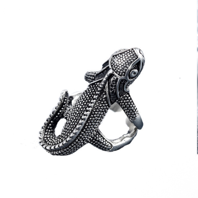 European and American retro punk snake ring lizard dog pharaoh open ring adjustable cross crown lion head ring