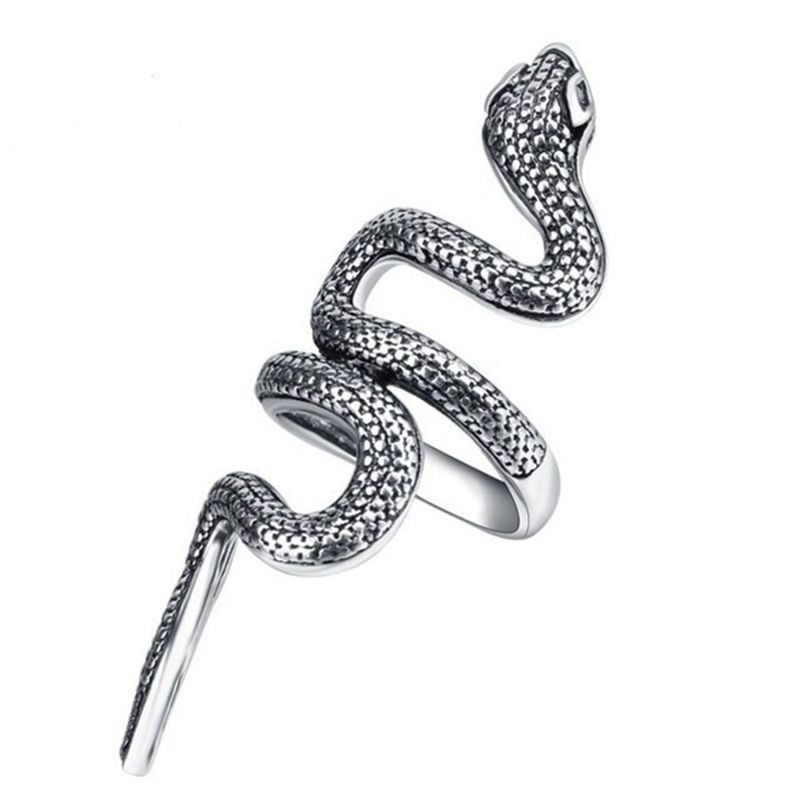 European and American retro punk snake ring lizard dog pharaoh open ring adjustable cross crown lion head ring