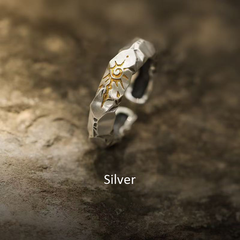 High-Quality Silver Wishing Stone Ring for Men