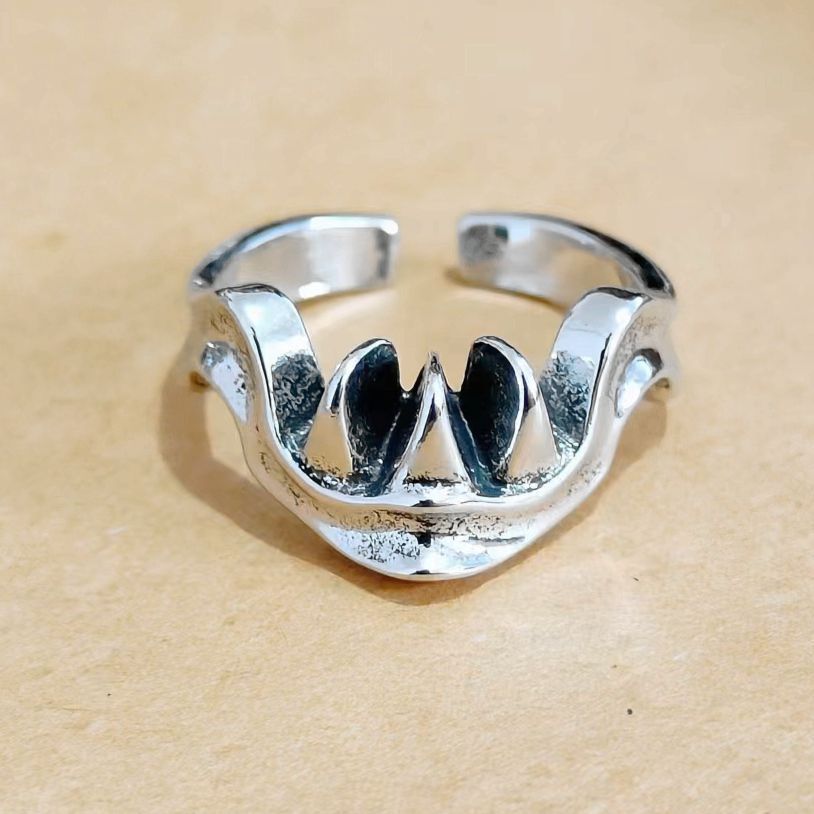 American new style glossy venom helmet ring men's single ring personality handsome temperament advanced open joint ring