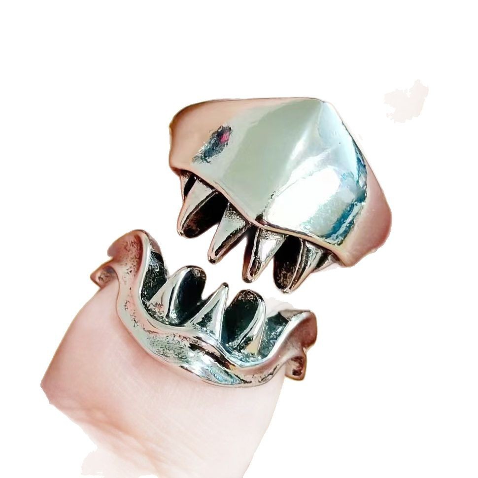 American new style glossy venom helmet ring men's single ring personality handsome temperament advanced open joint ring