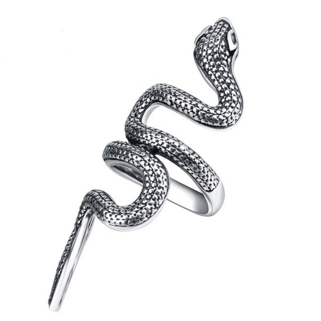 European and American retro punk snake ring lizard dog pharaoh open ring adjustable cross crown lion head ring