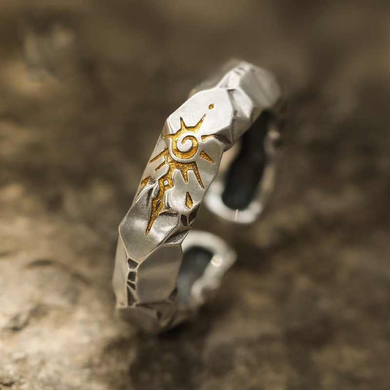 High-Quality Silver Wishing Stone Ring for Men
