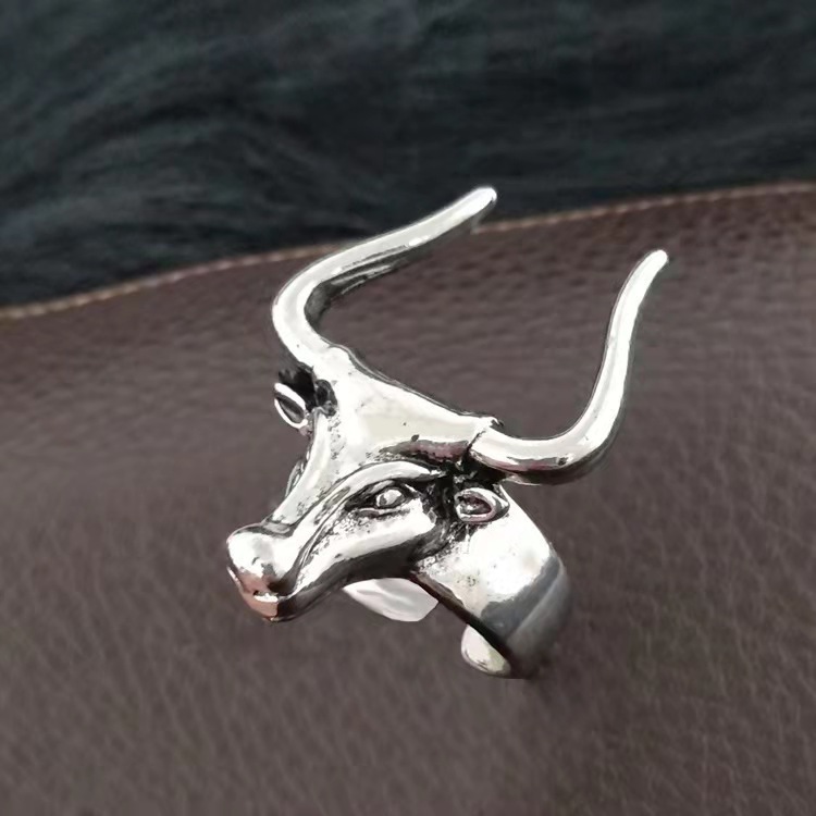 European and American retro punk snake ring lizard dog pharaoh open ring adjustable cross crown lion head ring