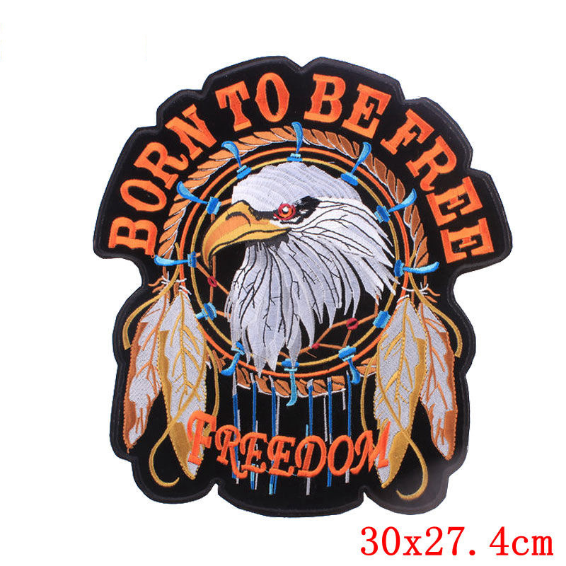 New foreign trade embroidery punk back label cloth patch clothing accessories motorcycle label patch spot wholesale