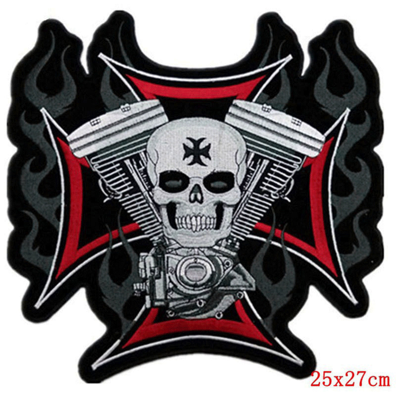 Spot cross-border supply of hot-selling large-size punk clothing accessories embroidery patch foreign trade wholesale