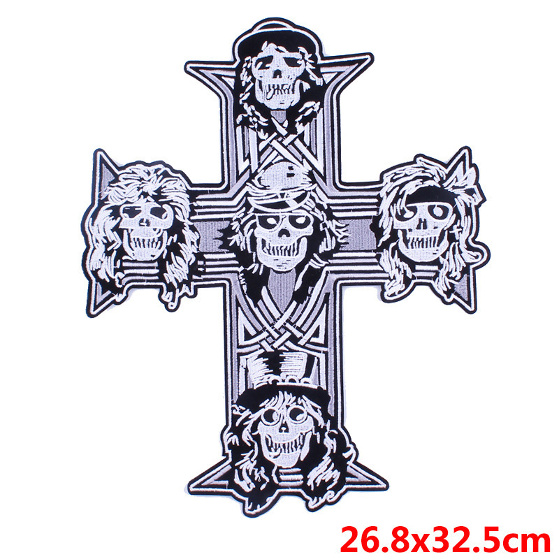 New foreign trade embroidery punk back label cloth patch clothing accessories motorcycle label patch spot wholesale