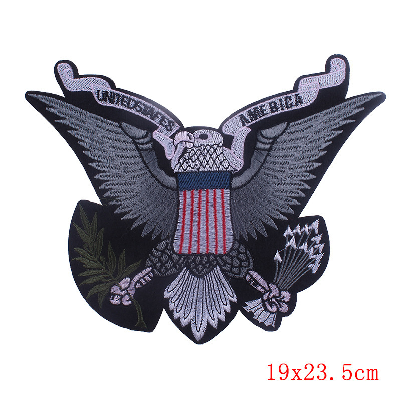 New foreign trade embroidery punk back label cloth patch clothing accessories motorcycle label patch spot wholesale