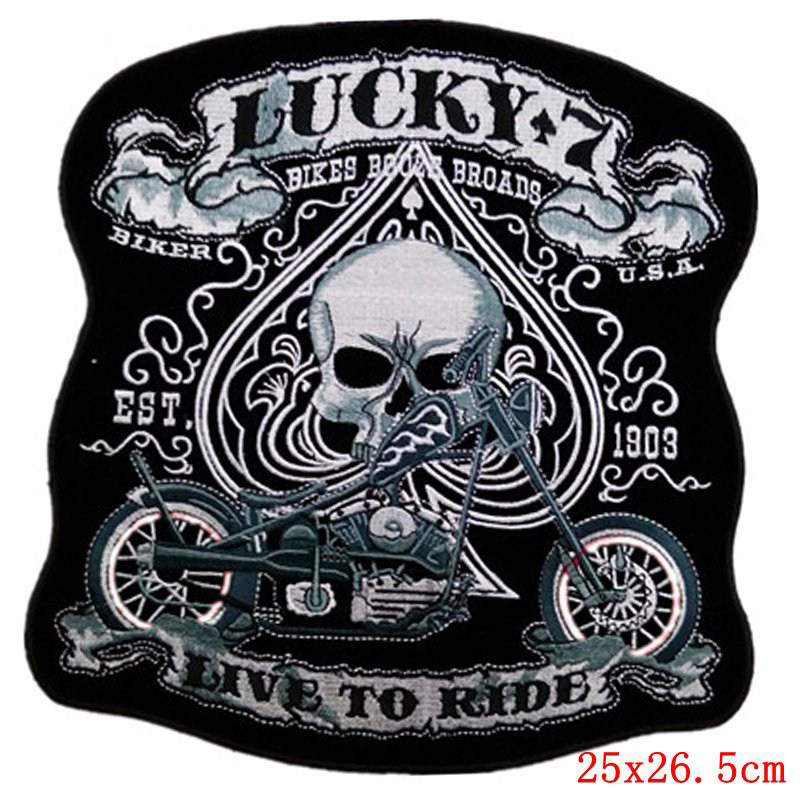New foreign trade embroidery punk back label cloth patch clothing accessories motorcycle label patch spot wholesale