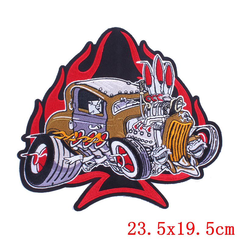 Skull Punk Large Back Patch – Biker & Punk Embroidered Patch