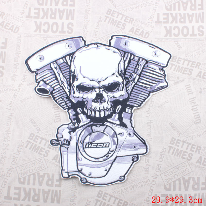 Spot cross-border supply of hot-selling large-size punk clothing accessories embroidery patch foreign trade wholesale