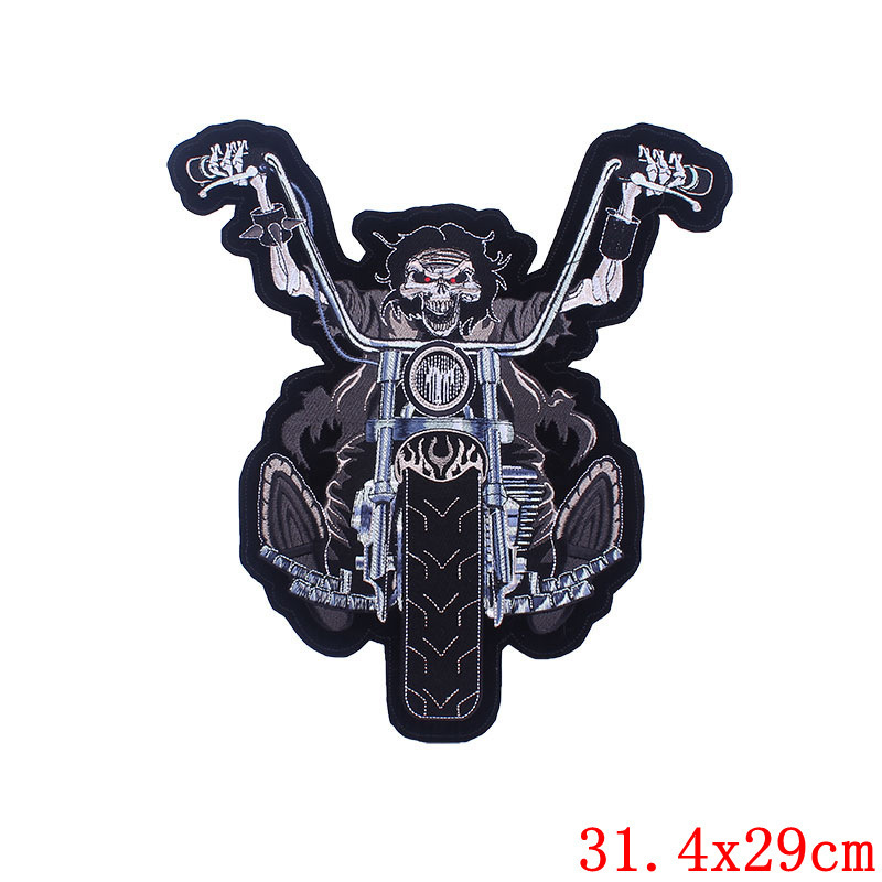 New foreign trade embroidery punk back label cloth patch clothing accessories motorcycle label patch spot wholesale